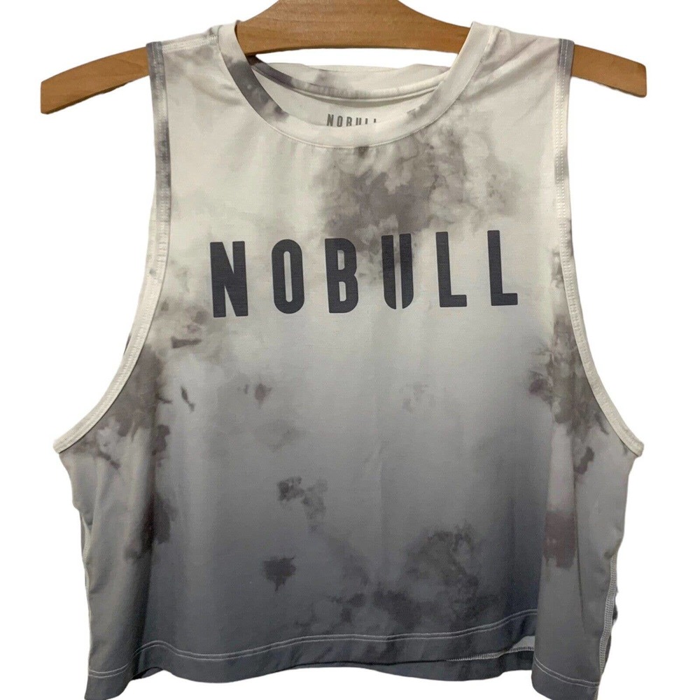 No Bull | Muscle Tank Top Sleeveless Cropped Spell Out Activewear- Size Large